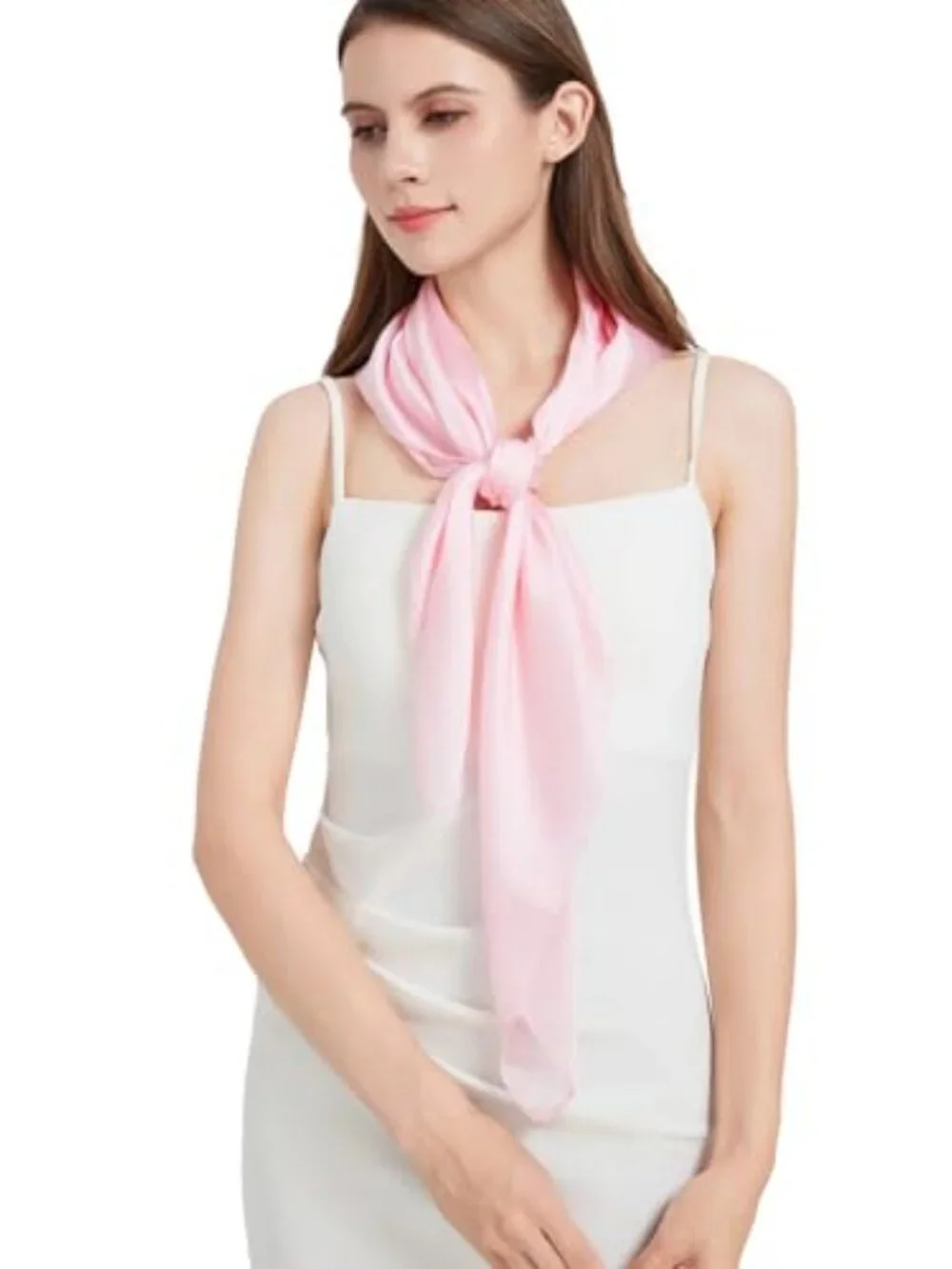 100% Mulberry Silk 35'' Square Head Scarf for Hair Wraps & Neck Ties
